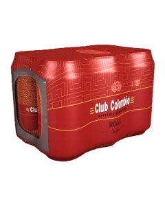 CERVEZA CLUB COLOMBIA ROJA LATA SIXPACK 330 CM³